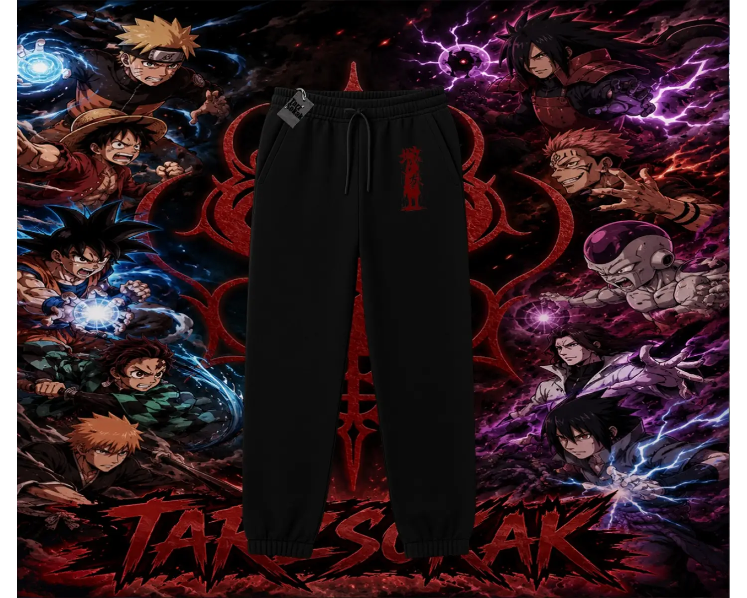 Sasuke uchiha Naruto Anime Karakter Unisex Jogger Eşofman Altı Beyaz