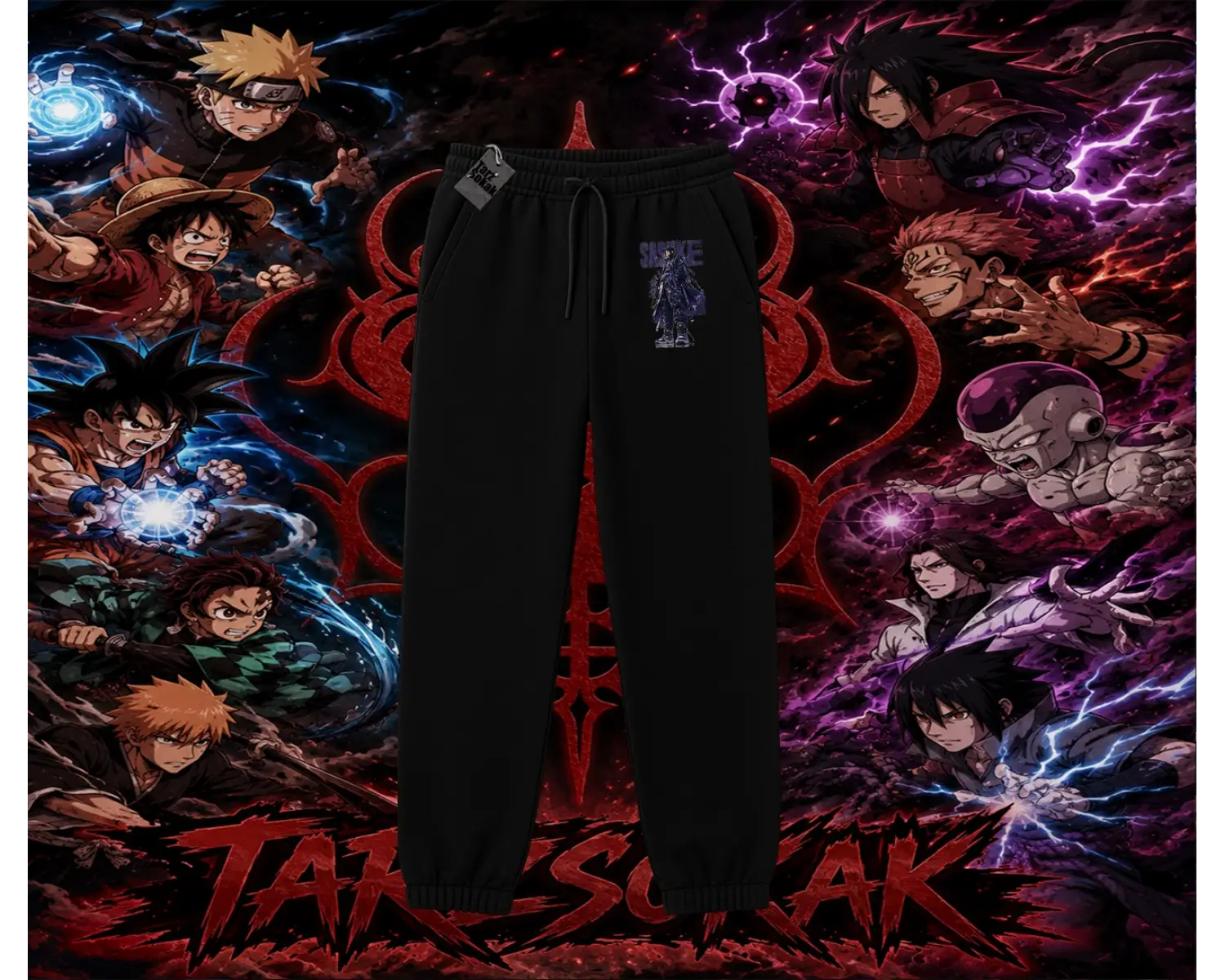 Sasuke uchiha Naruto Anime Karakter Unisex Jogger Eşofman Altı Beyaz