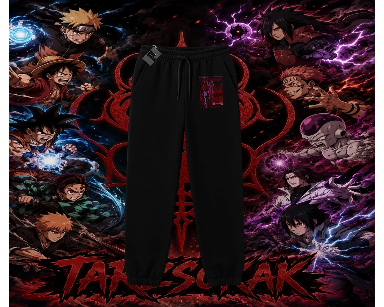 Sasuke uchiha Naruto Anime Karakter Unisex Jogger Eşofman Altı Beyaz