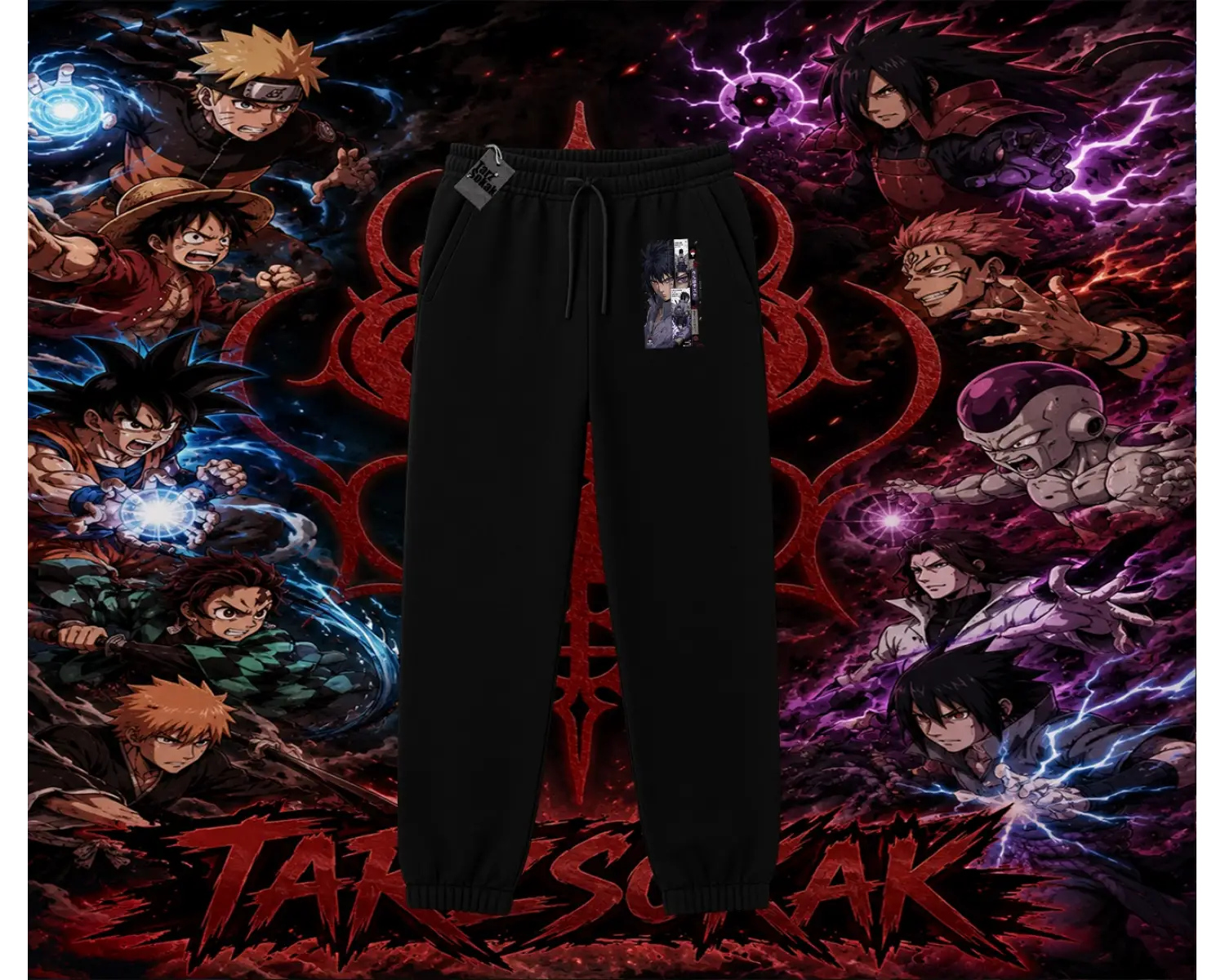 Sasuke uchiha Naruto Anime Karakter Unisex Jogger Eşofman Altı Beyaz