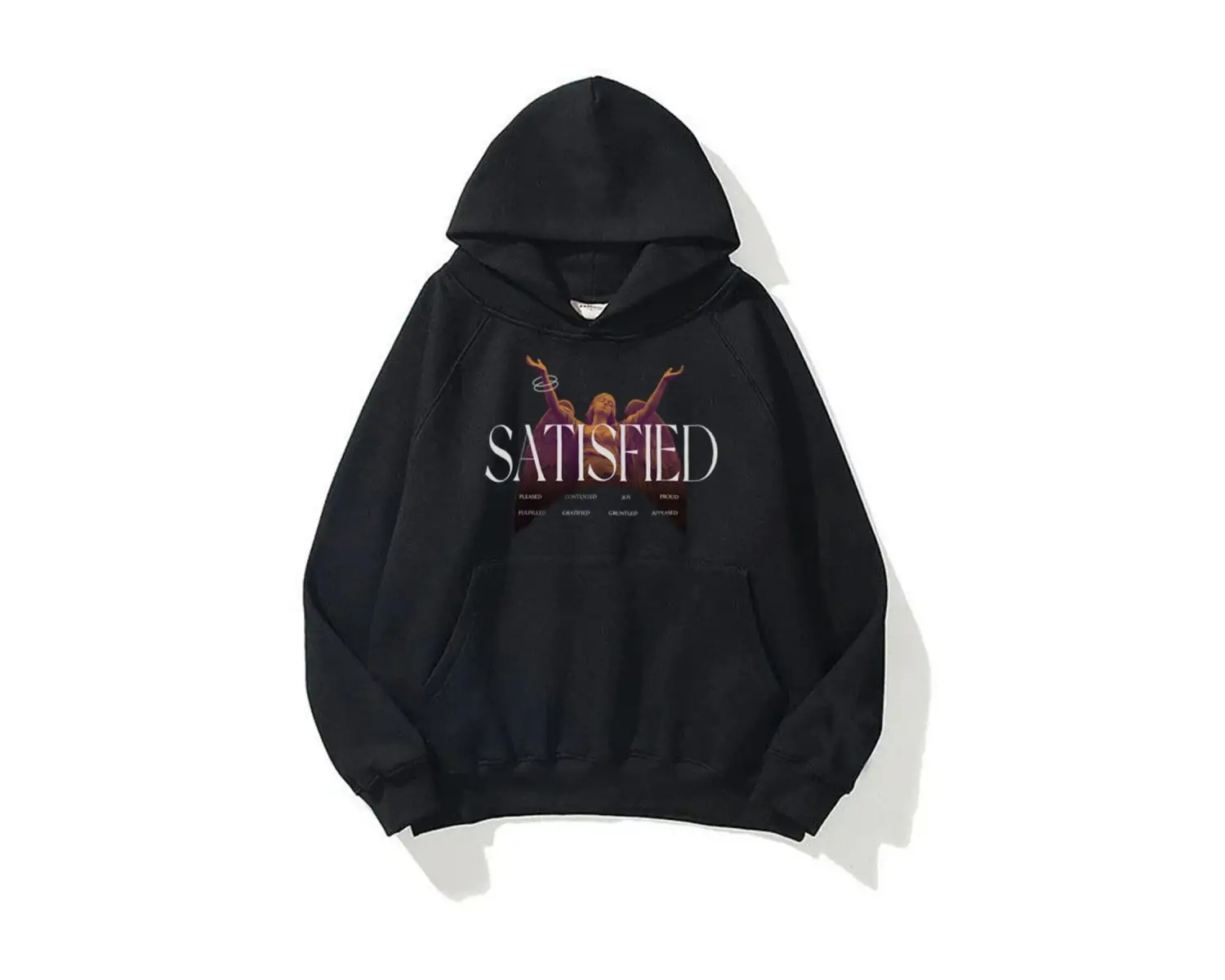 Satisfied Unisex Sweatshirt Hoodie Siyah