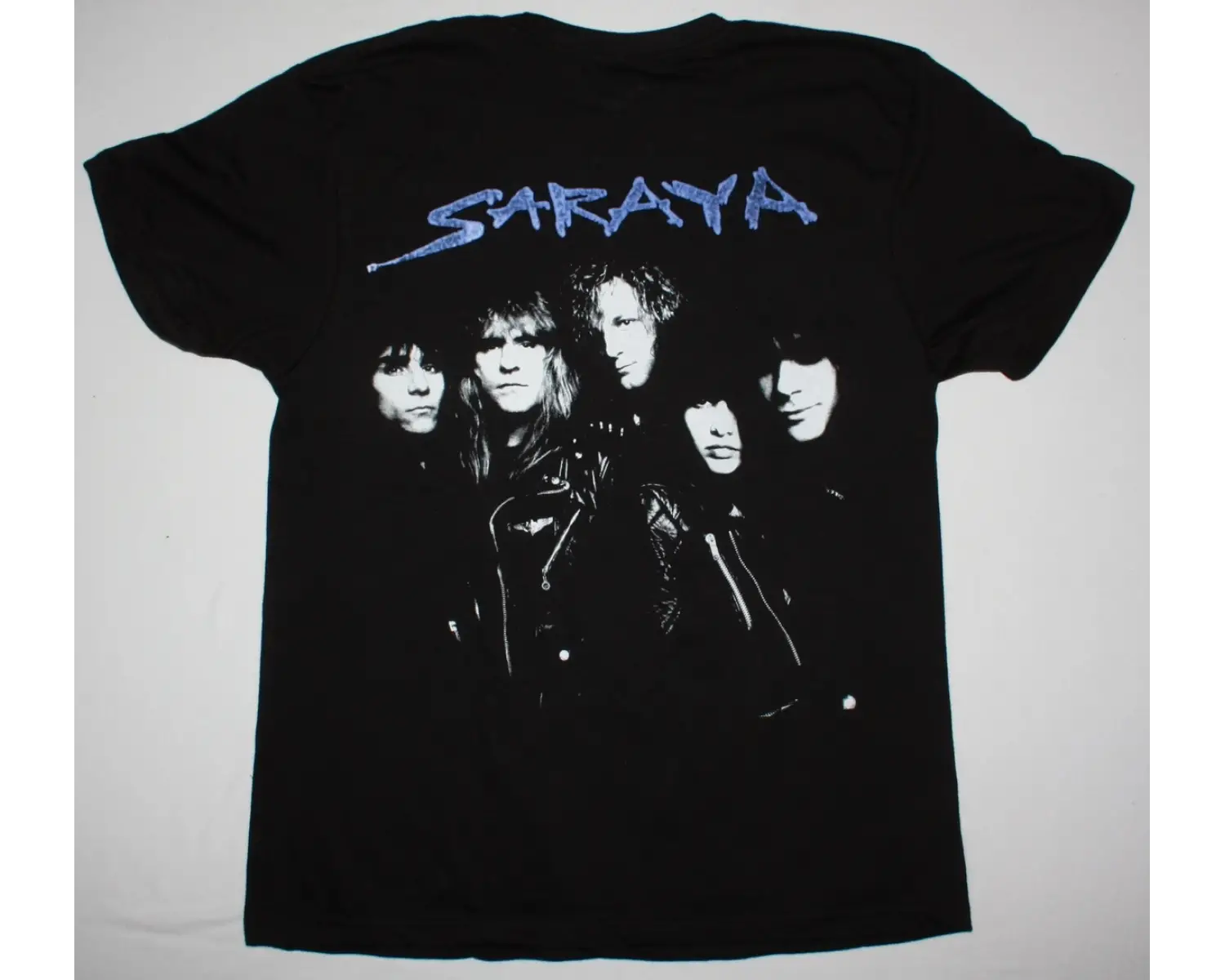 SAXON WHEELS OF STEEL80 S-XXL NEW BLACK T-SHIRT ÖN VE ARAKA BASKILI