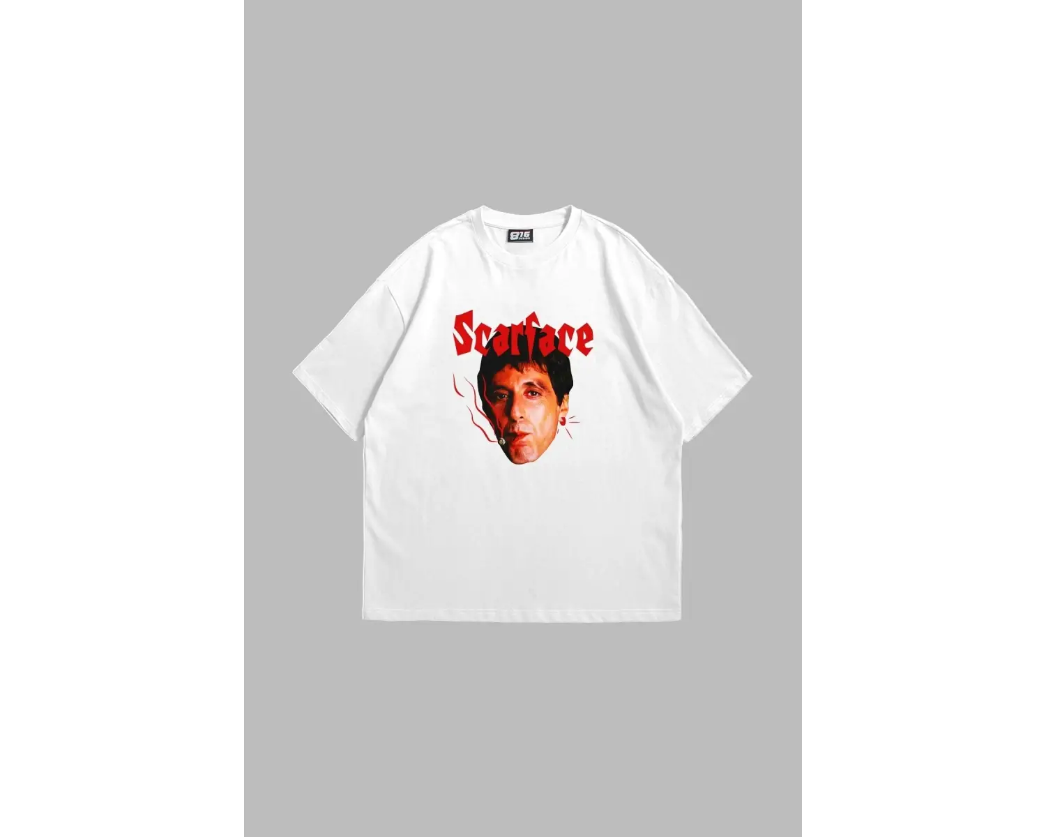 Scarface Baskılı Oversize Unisex Beyaz