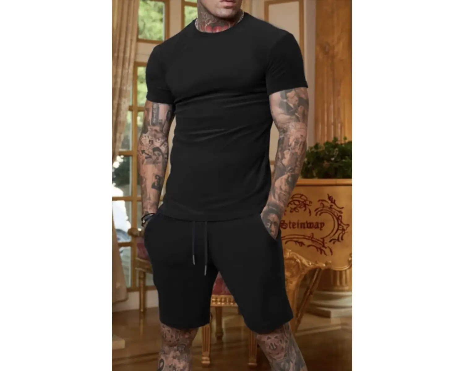 Scuba Dalgıç Kumaş Tech Fit Ultra Hafif Hızlı Kuruyan Yeni Stil Erkek T-shırt Şort Takım