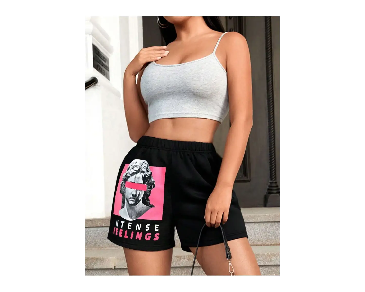 Sculpture & Letter Graphic Şort