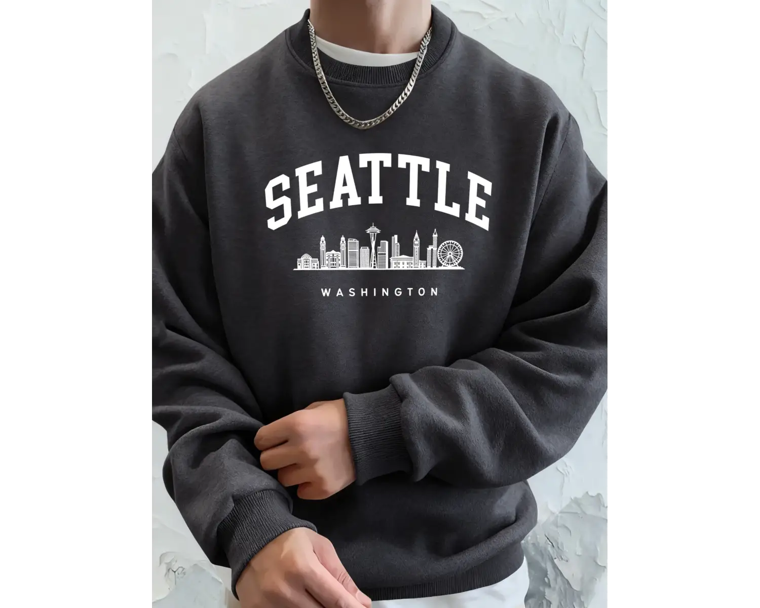 Seattle Washington Mektup Yaratıcı Baskılı Moda Spor Giyim Erkek Cep Sıcak Üst Polar Tüm Maç