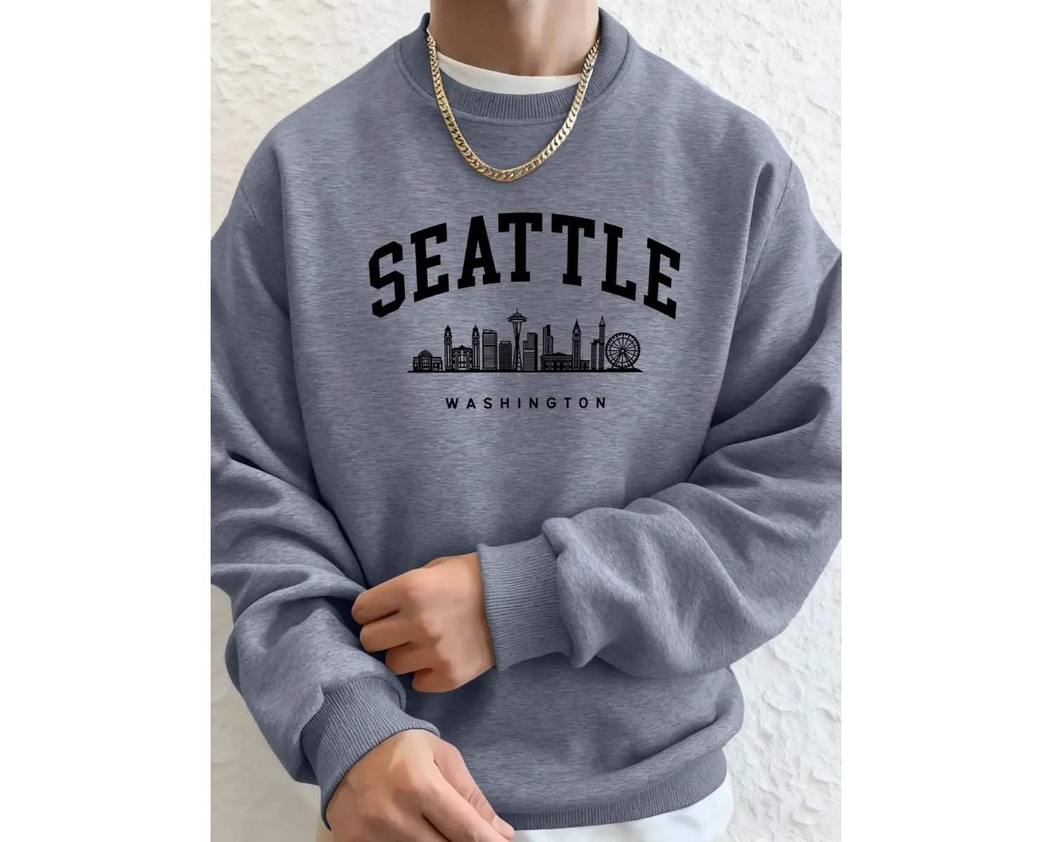 Seattle Washington Mektup Yaratıcı Baskılı Moda Spor Giyim Erkek Cep Sıcak Üst Polar Tüm Maç