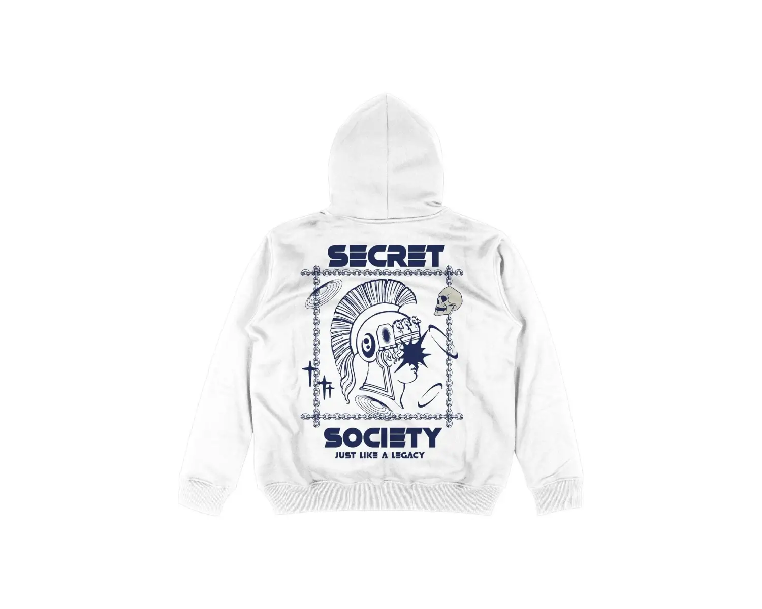 Secret Beyaz Oversize Unisex Kapüşonlu Sweatshirt Hoodie