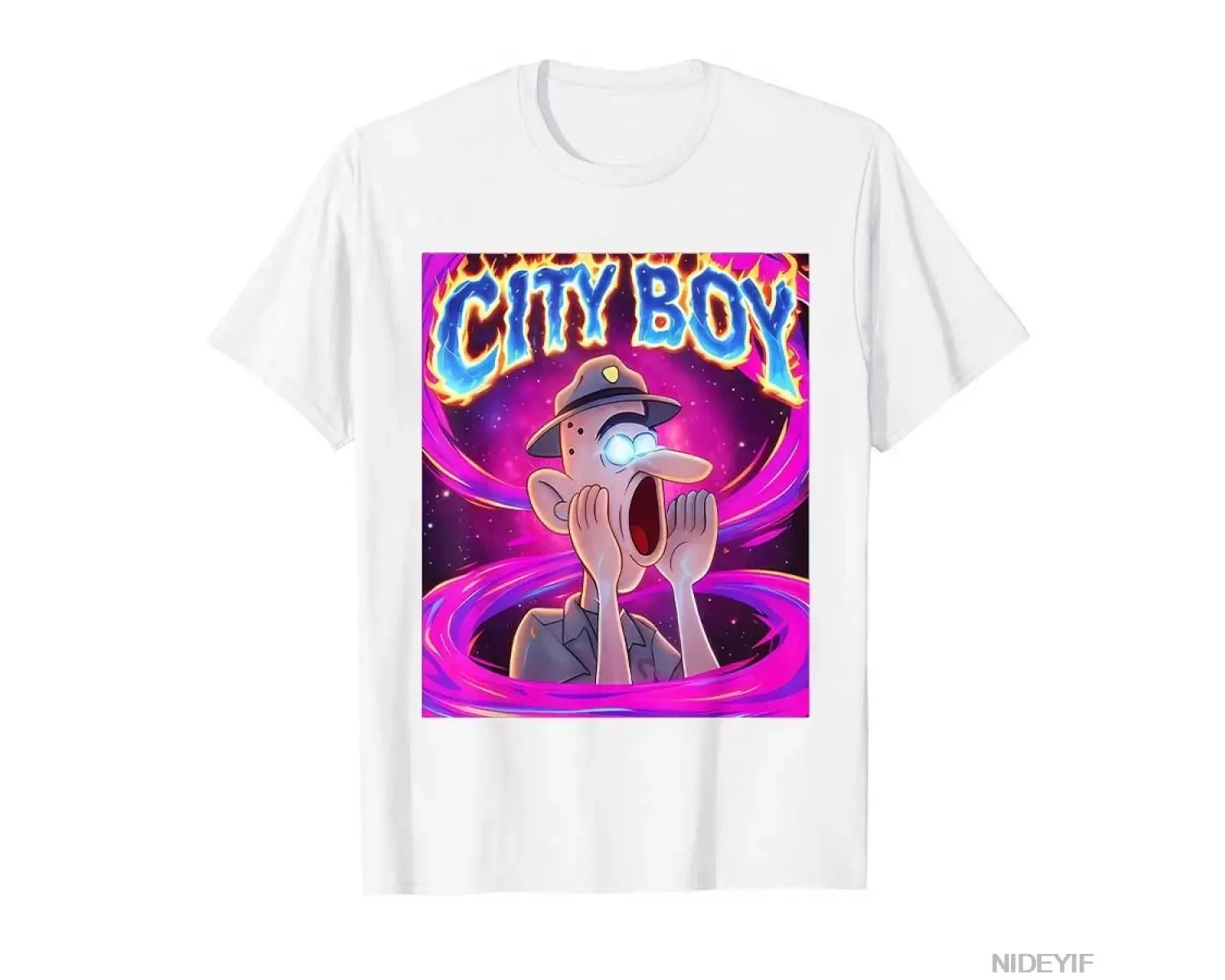 Şehir Çocuğu Brainrot Meme Reaksiyonu Yüksek Sesle Komik Karikatür T-shirt Erkekler Kadınlar