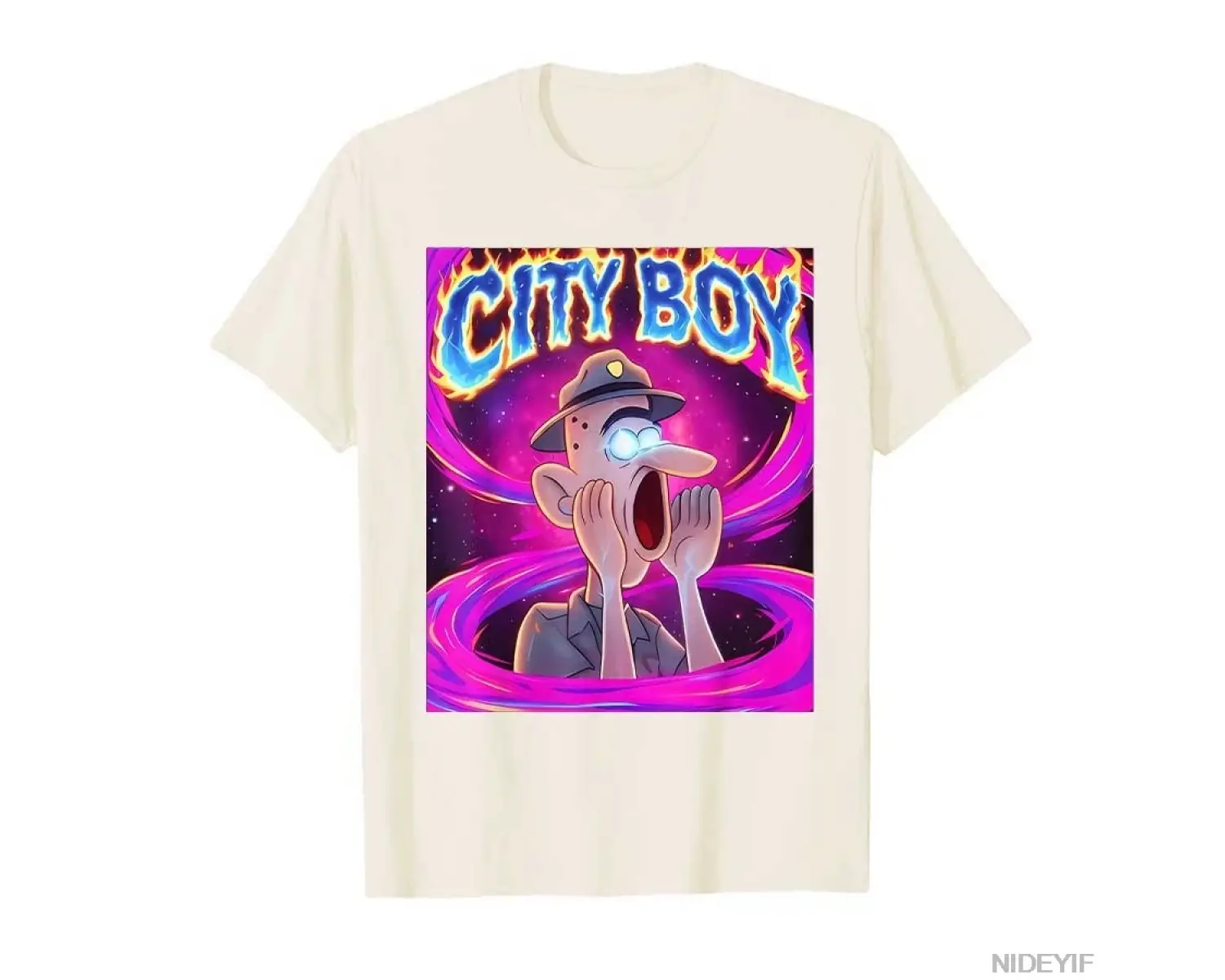 Şehir Çocuğu Brainrot Meme Reaksiyonu Yüksek Sesle Komik Karikatür T-shirt Erkekler Kadınlar