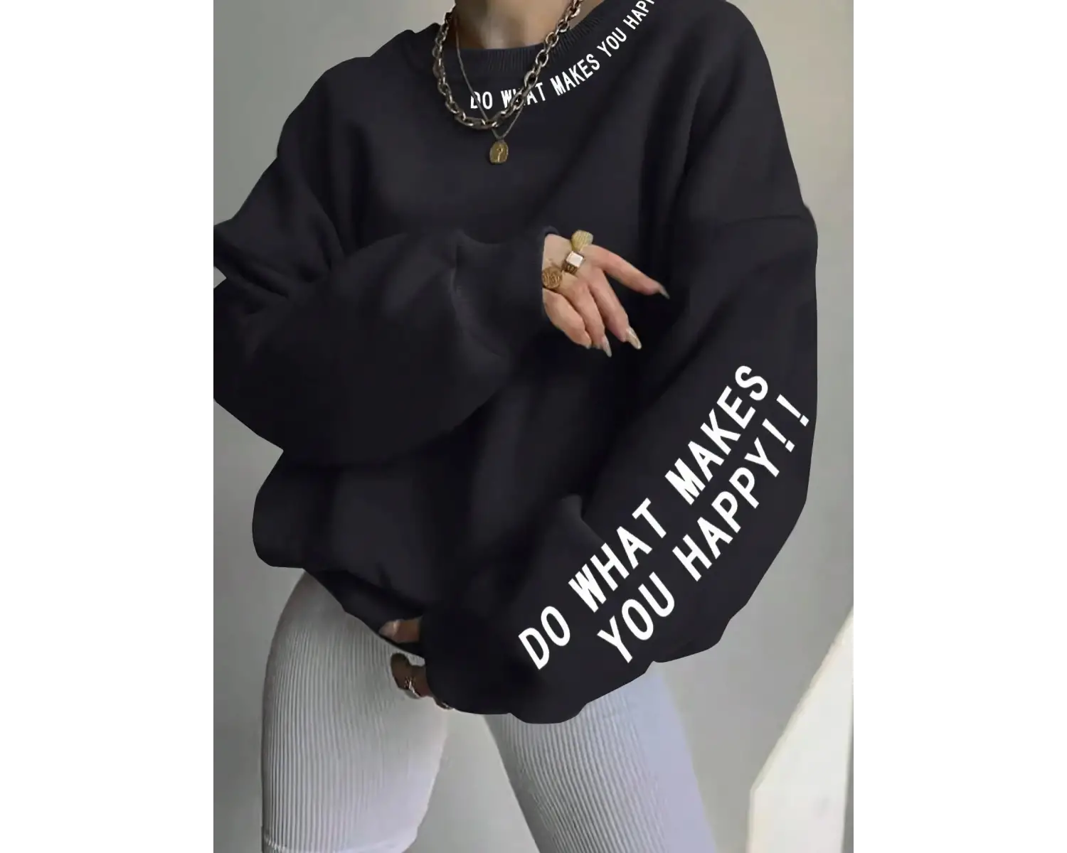 Seni Mutlu Yapar Mektup Baskı Kazak Kadın Sokak Kazak Sıcak Yumuşak Kapüşonlular Gevşek Bisik