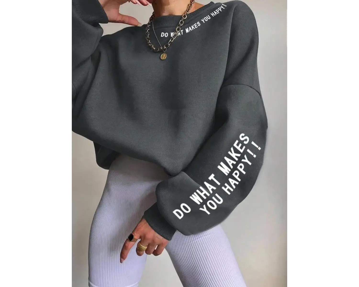 Seni Mutlu Yapar Mektup Baskı Kazak Kadın Sokak Kazak Sıcak Yumuşak Kapüşonlular Gevşek Bisik