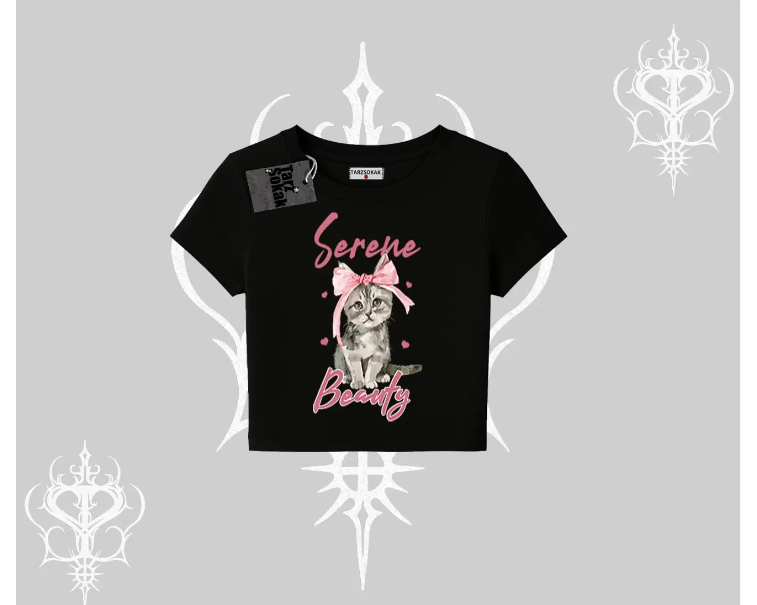 Serene Beauty Kedi Baskılı  Babby Tee Tshirt