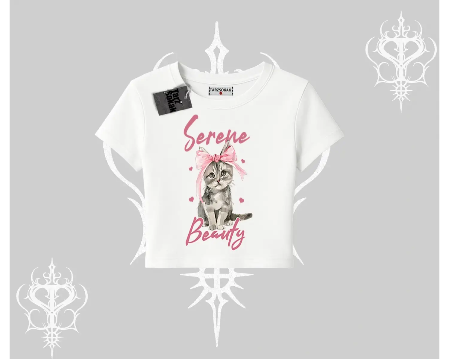 Serene Beauty Kedi Baskılı  Babby Tee Tshirt