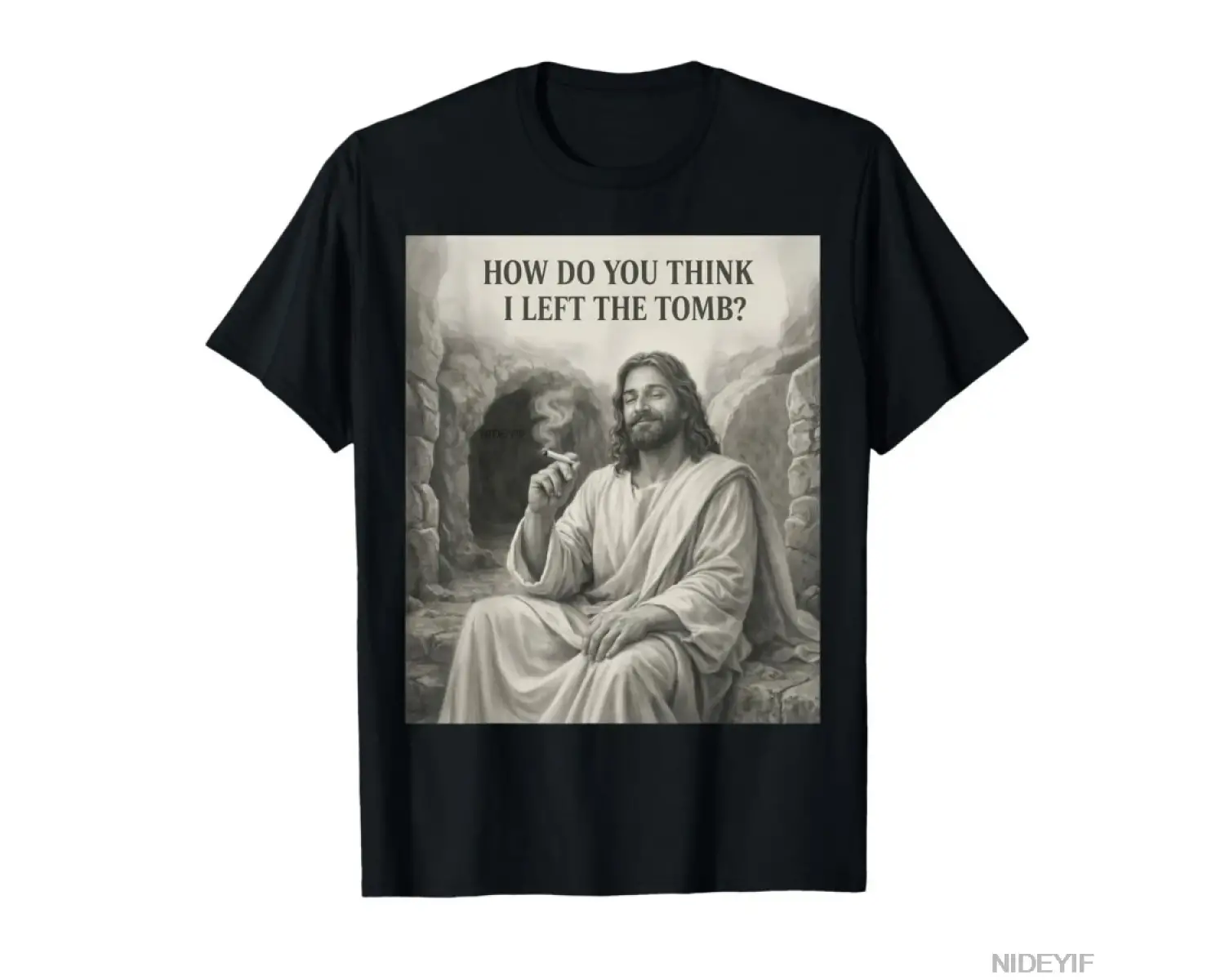 Serin İsa Sigara İçen Ot Marihuana Paskalya Günü Alıntı T-shirt Erkekler Kadınlar Için % 100%