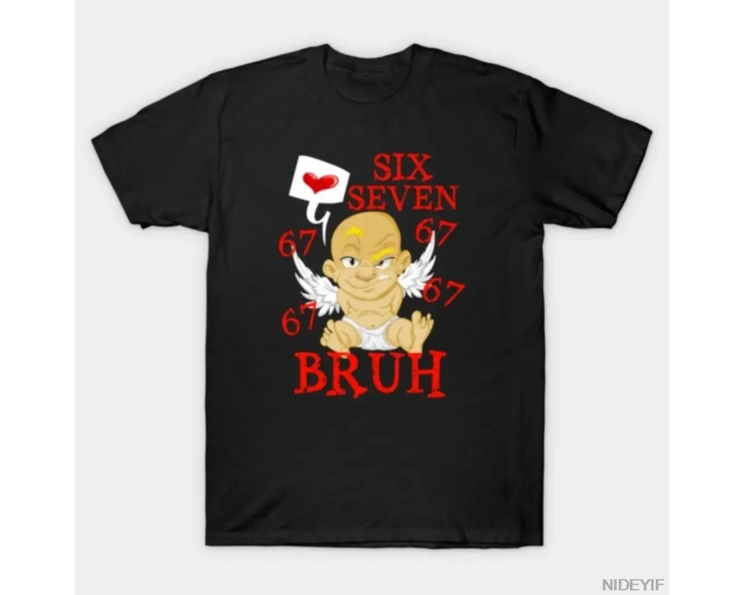 Sevgililer Günü Six Seven 67 6 7 Meme Dabbing Cupids T-shirt Erkekler Kadınlar için % 100% P