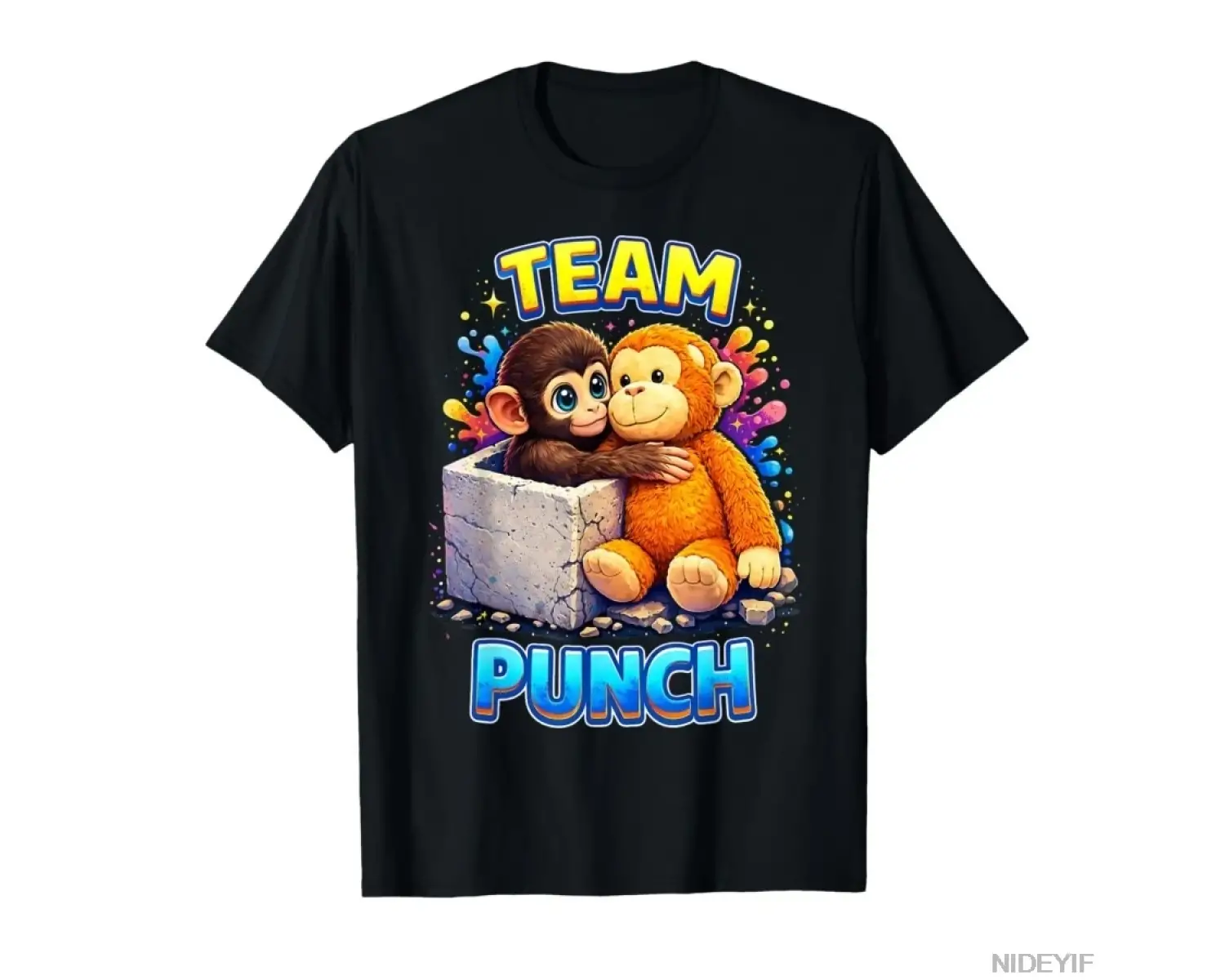Sevimli Bebek Maymun Adı Verilen Punch Gömlek Punch Maymun Destekçisi T-shirt Erkekler Kadınl