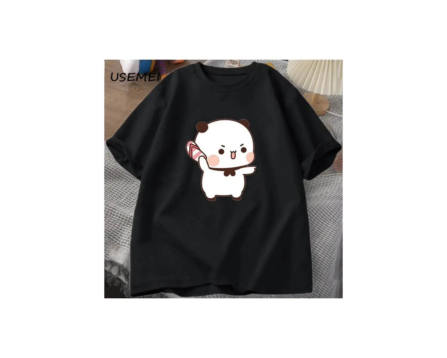 Sevimli Bubu atma Flip-flop T Shirt erkek kadın komik karikatür Dudu T-shirt pamuk yaz baskı