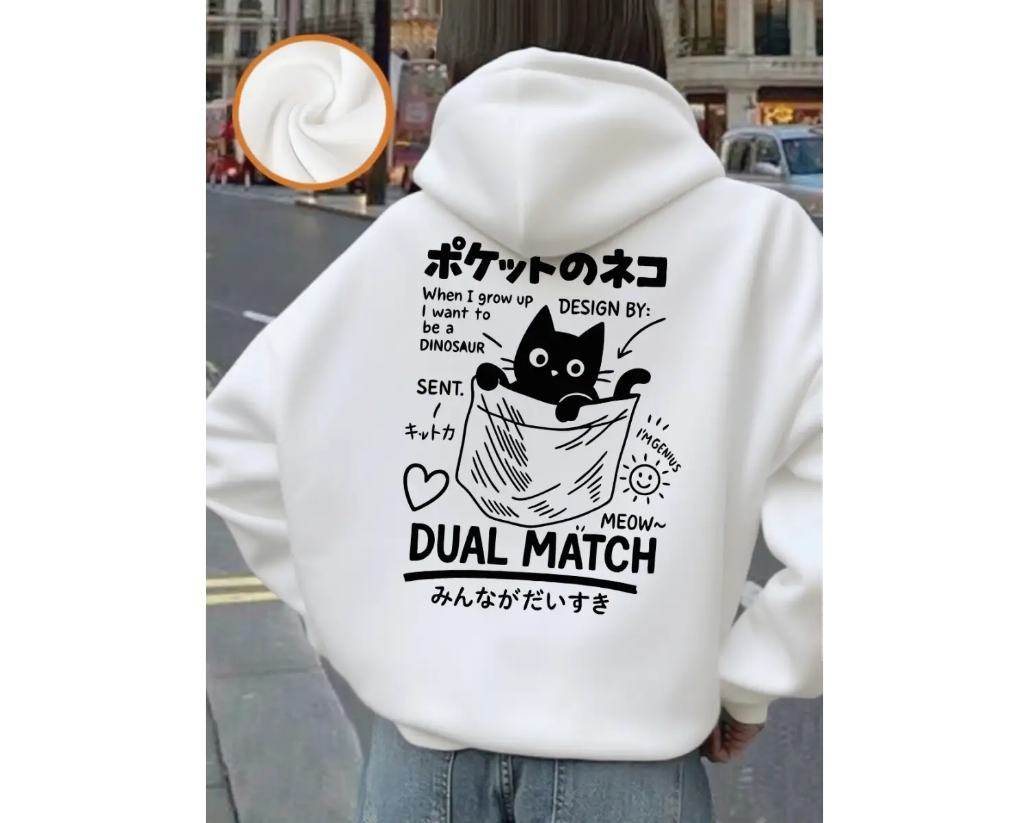 Sevimli Japon Cep Kedi Baskılar Kapüşonlular Kadın Kış Polar Kazak Temelleri Gevşek Kazak Rah