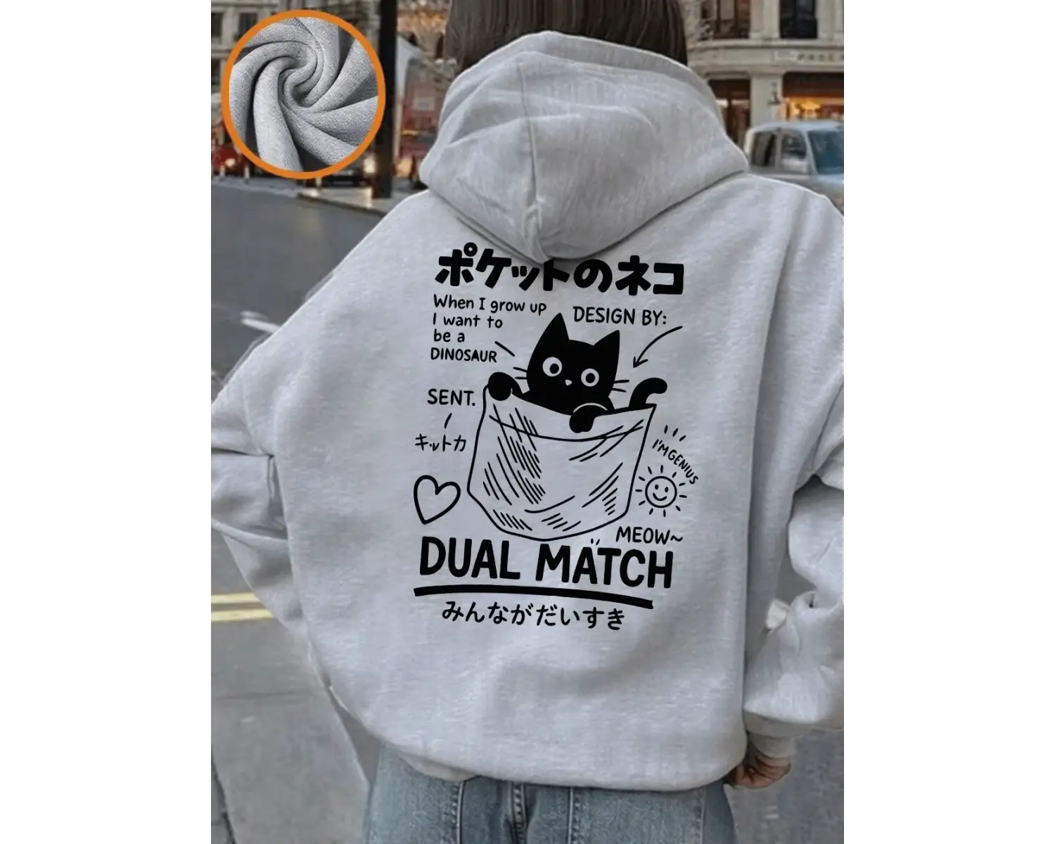 Sevimli Japon Cep Kedi Baskılar Kapüşonlular Kadın Kış Polar Kazak Temelleri Gevşek Kazak Rah