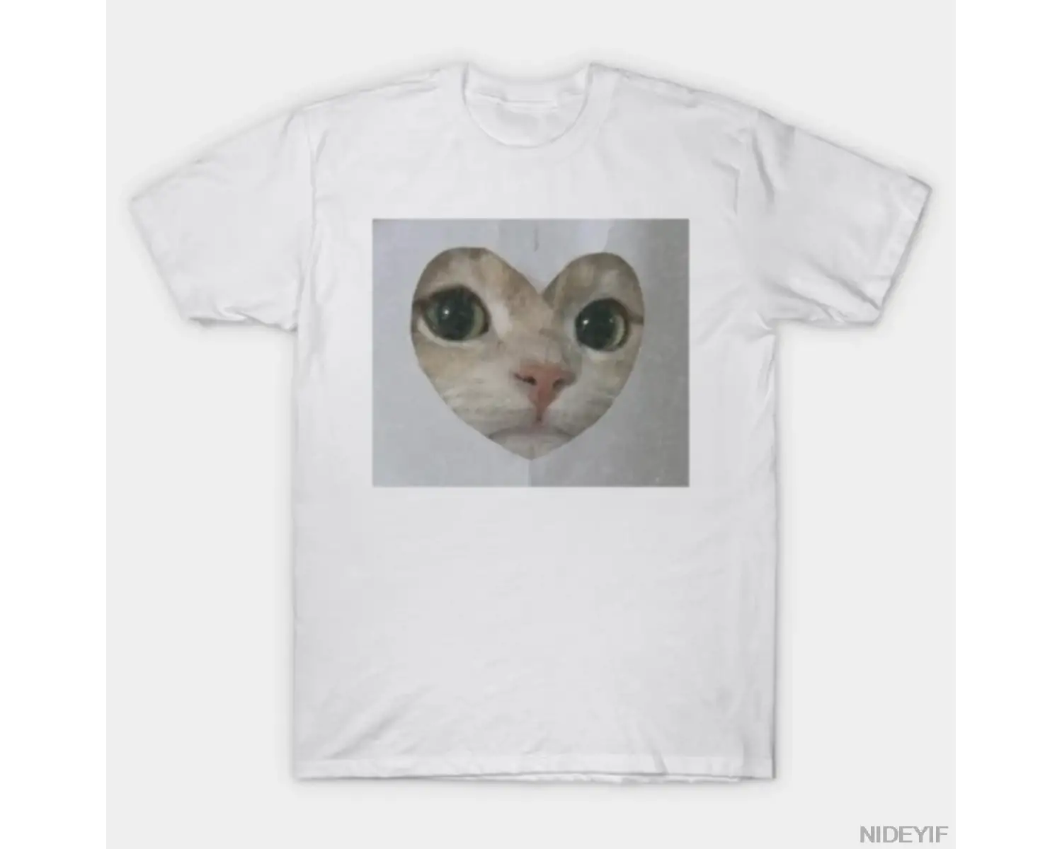 Sevimli Kedi Kalp Meme Kedi Sevgilisi T-shirt Erkekler Kadınlar Için % 100% Pamuk T Shirt Kıs