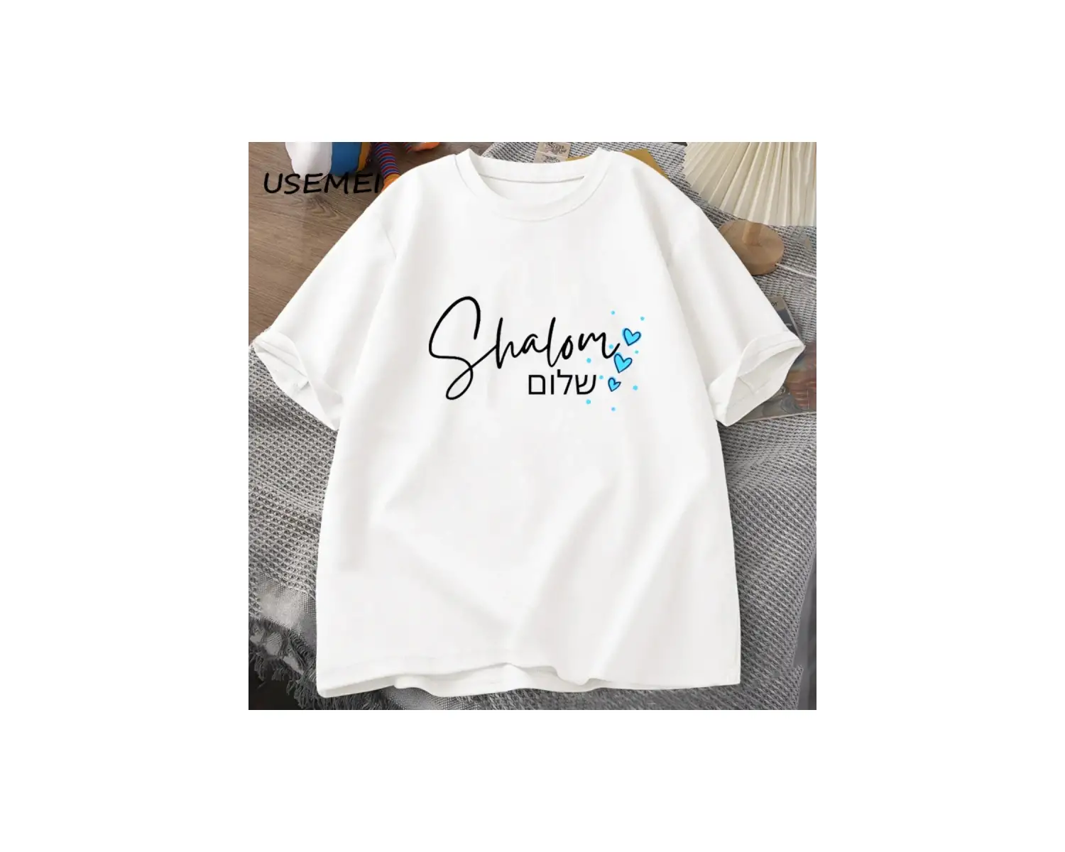 Shabbat Shalom yahudi T Shirt İbranice iç barış T-shirt pamuk kısa kollu Unisex erkek giyim b