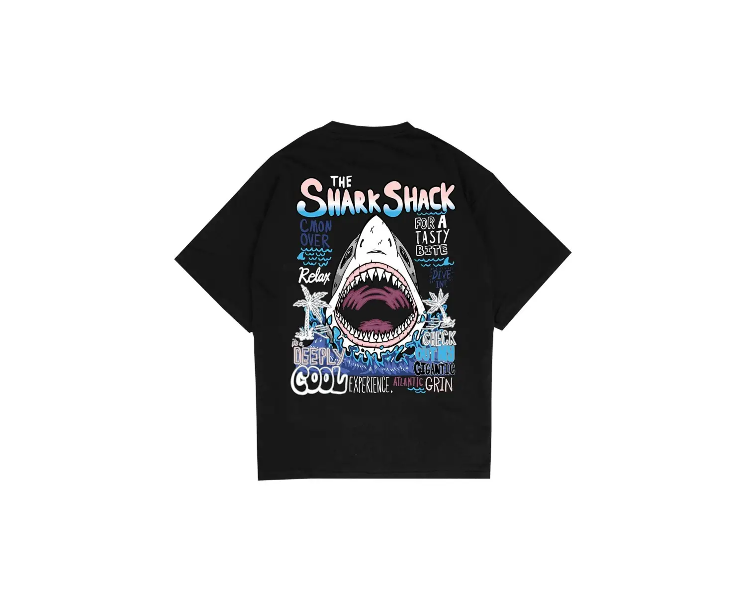 SharkShack Siyah Oversize Unisex T-shirt