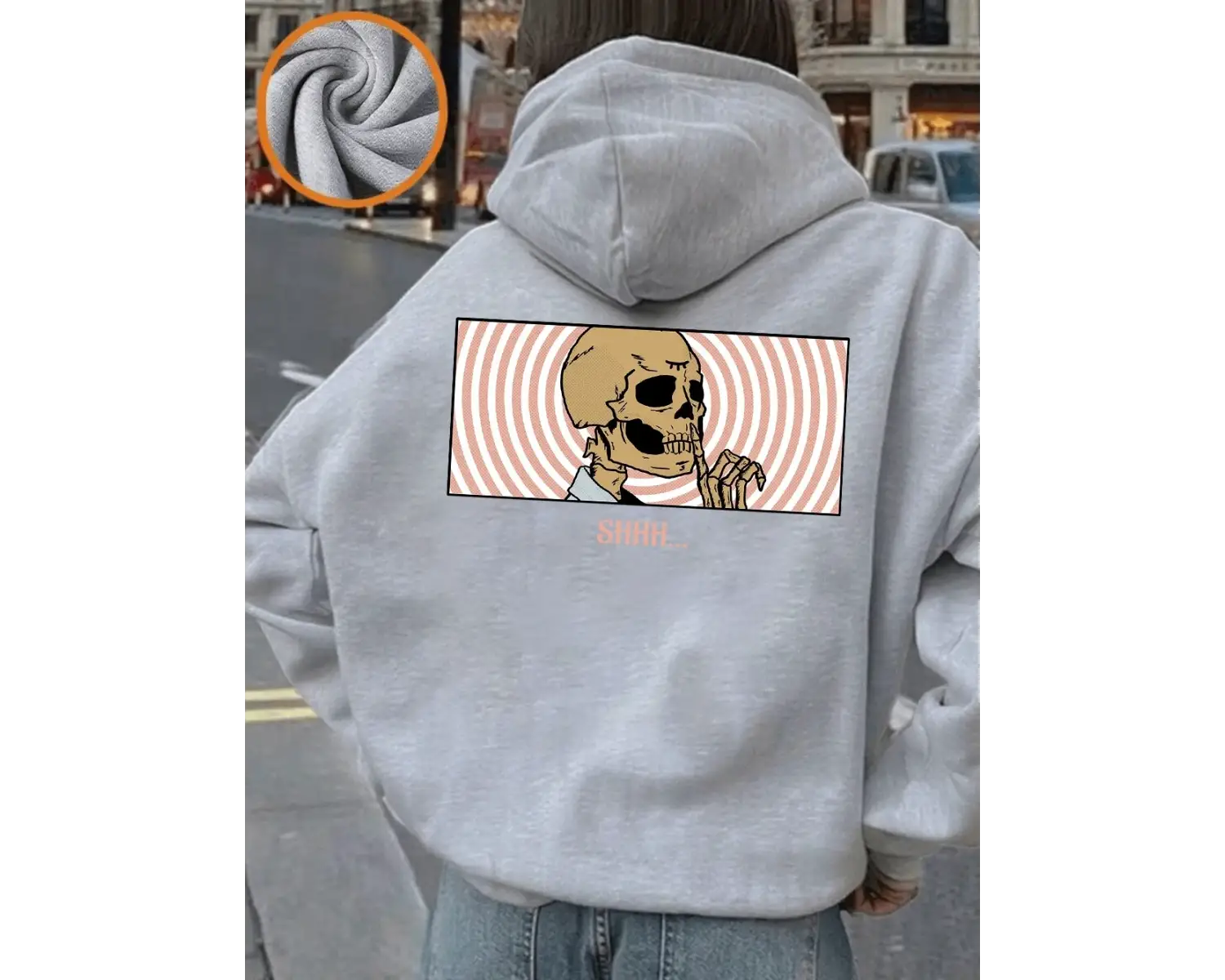 Shhh Sessiz Ol Baskılı Kapüşonlu Üstler Kadınlar İçin Kışlık Polar Sıcak Sweatshirtler Temel