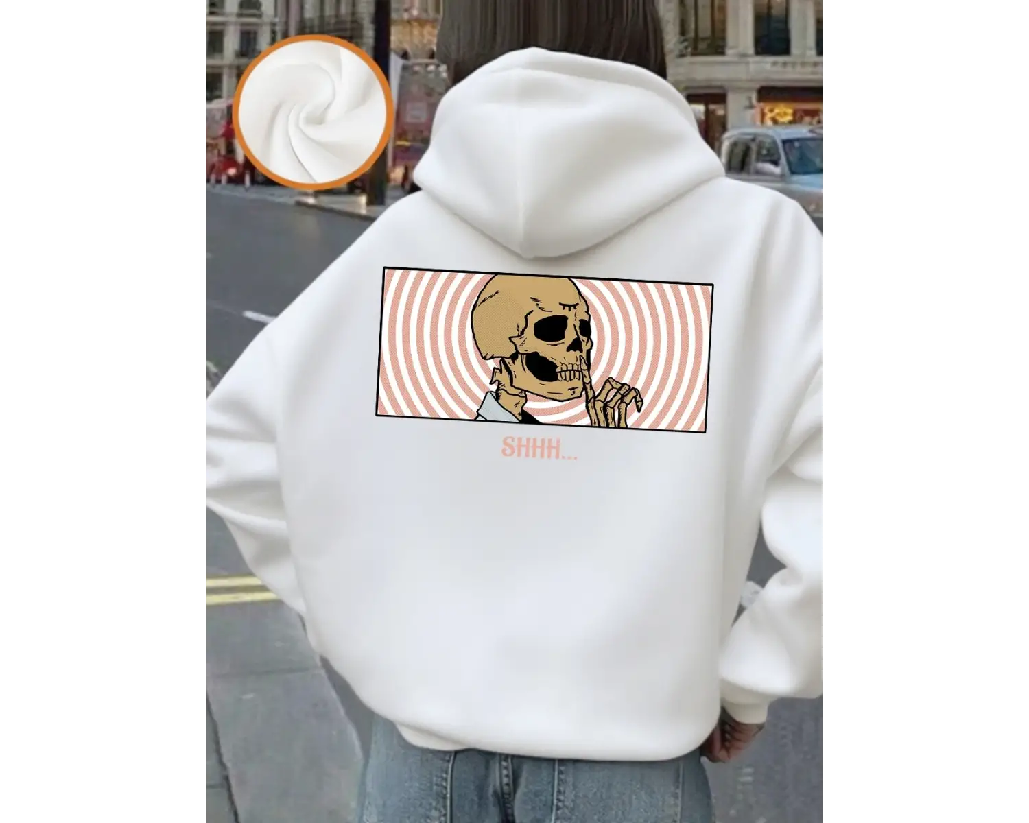 Shhh Sessiz Ol Baskılı Kapüşonlu Üstler Kadınlar İçin Kışlık Polar Sıcak Sweatshirtler Temel