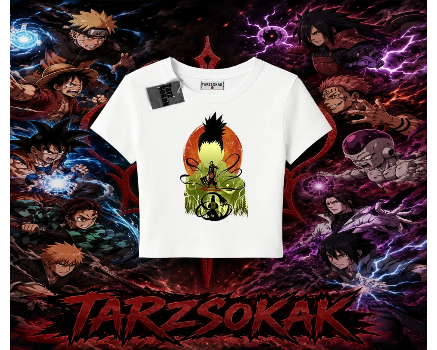 Shikamaru Nara Naruto Anime Karakter Kadın Baby Tee Beyaz