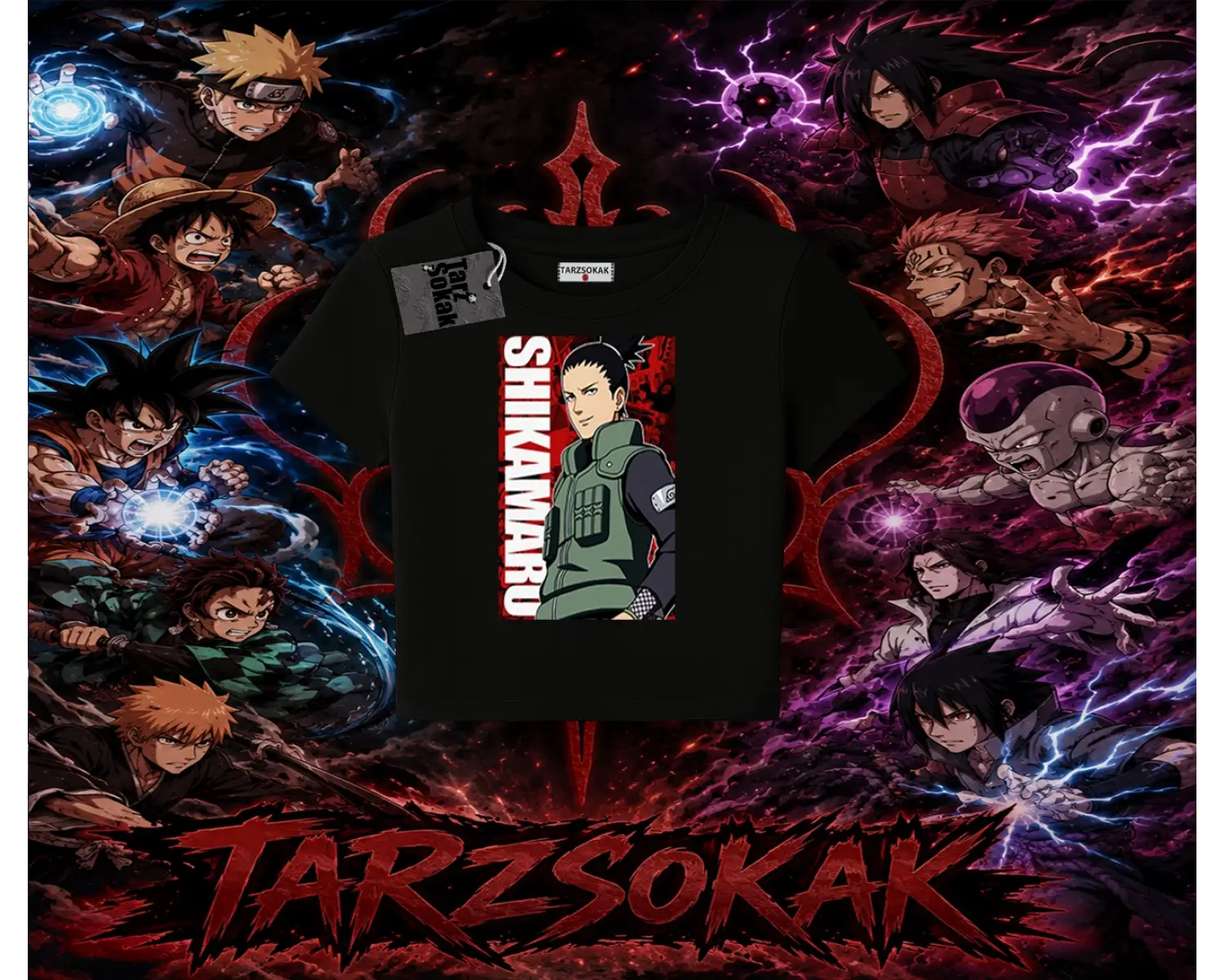 Shikamaru Nara Naruto Anime Karakter Kadın Baby Tee Beyaz