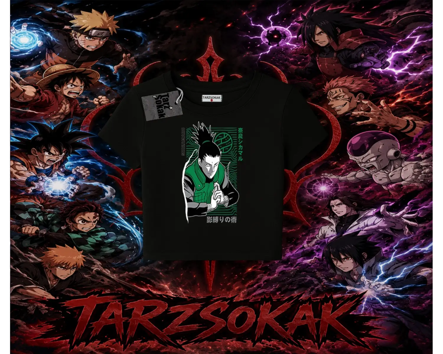 Shikamaru Nara Naruto Anime Karakter Kadın Baby Tee Beyaz