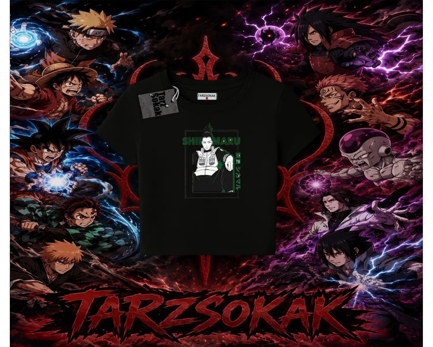 Shikamaru Nara Naruto Anime Karakter Kadın Baby Tee Beyaz