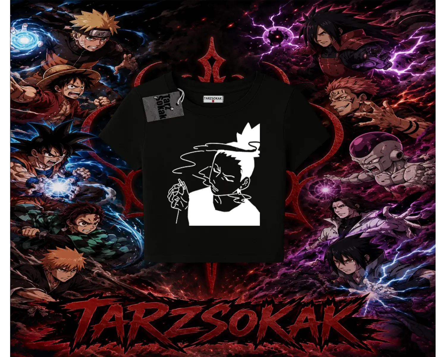 Shikamaru Nara Naruto Anime Karakter Kadın Baby Tee Beyaz
