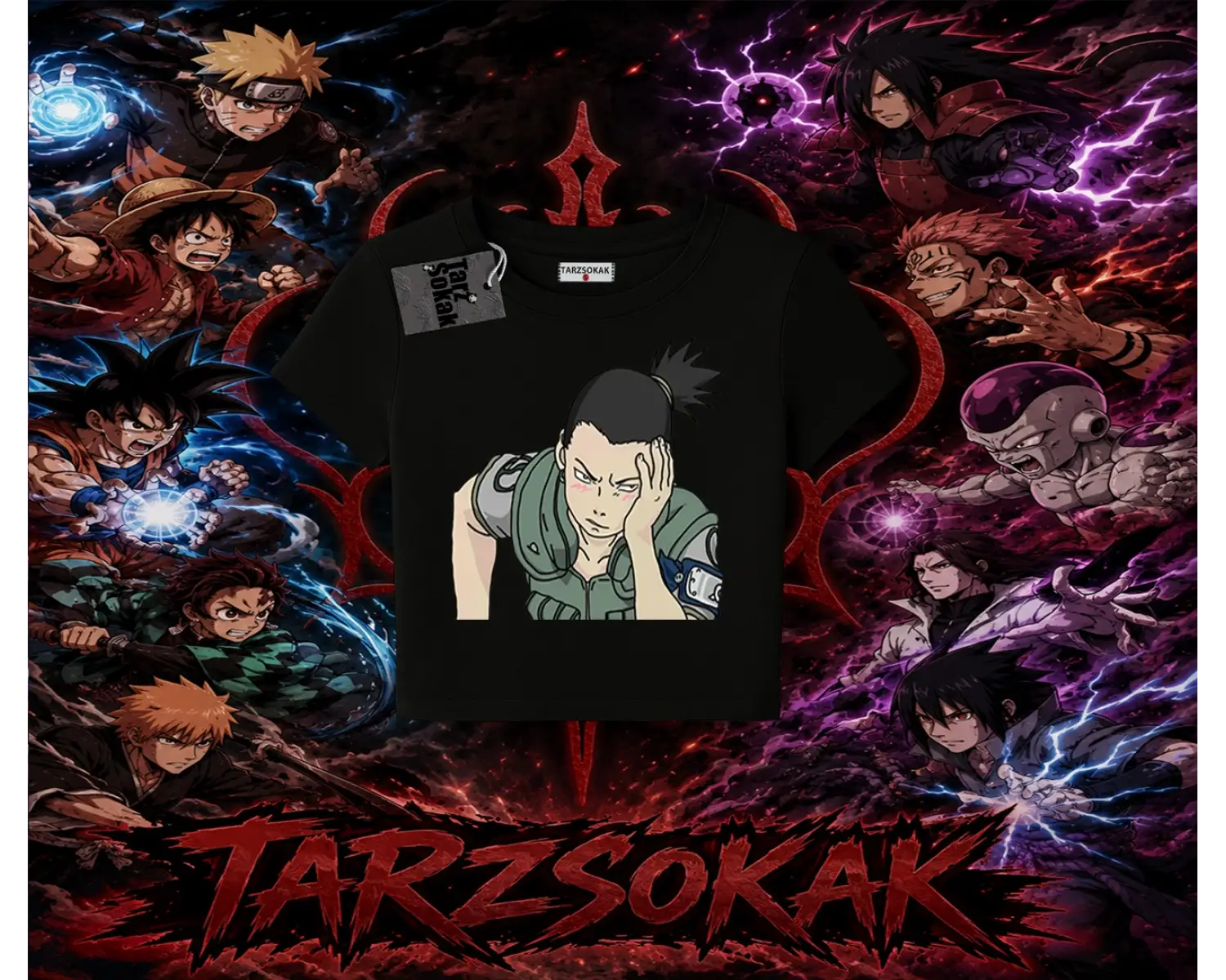 Shikamaru Nara Naruto Anime Karakter Kadın Baby Tee Beyaz