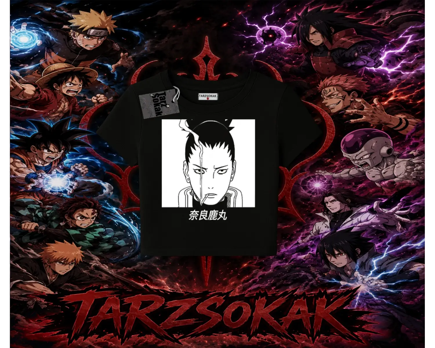 Shikamaru Nara Naruto Anime Karakter Kadın Baby Tee Beyaz