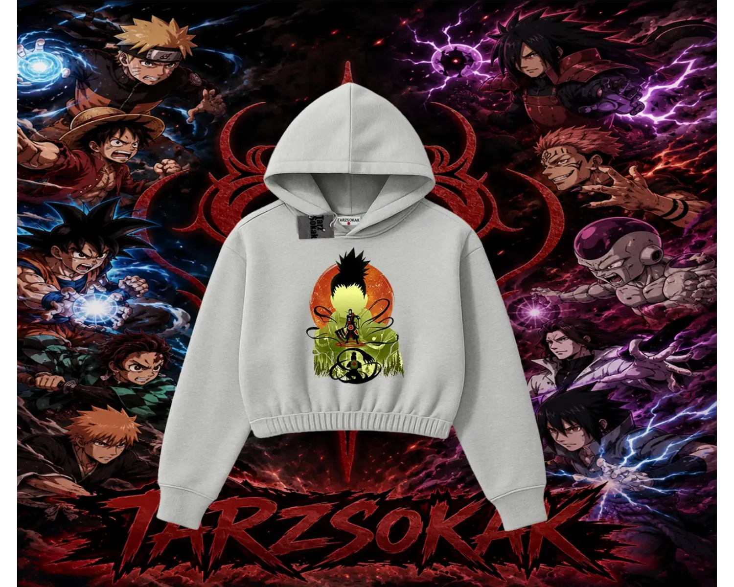 Shikamaru Nara Naruto Anime Karakter Kadın Crop Kapşonlu Sweatshirt Beyaz