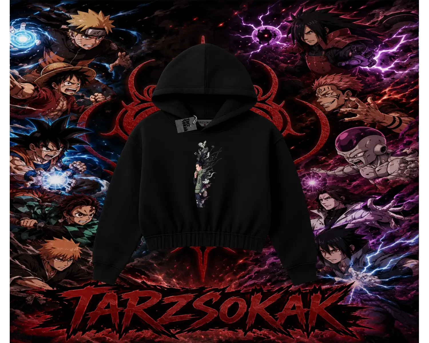 Shikamaru Nara Naruto Anime Karakter Kadın Crop Kapşonlu Sweatshirt Beyaz