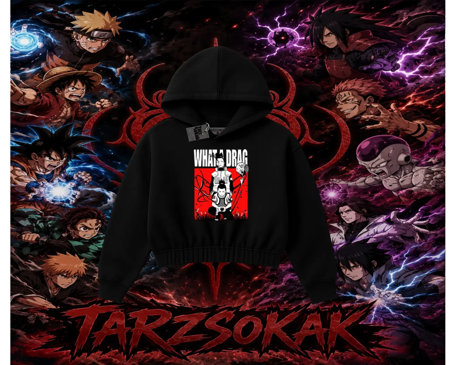 Shikamaru Nara Naruto Anime Karakter Kadın Crop Kapşonlu Sweatshirt Beyaz