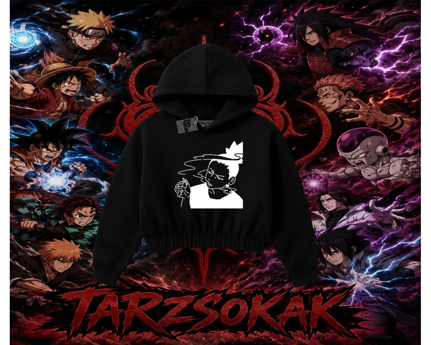 Shikamaru Nara Naruto Anime Karakter Kadın Crop Kapşonlu Sweatshirt Beyaz