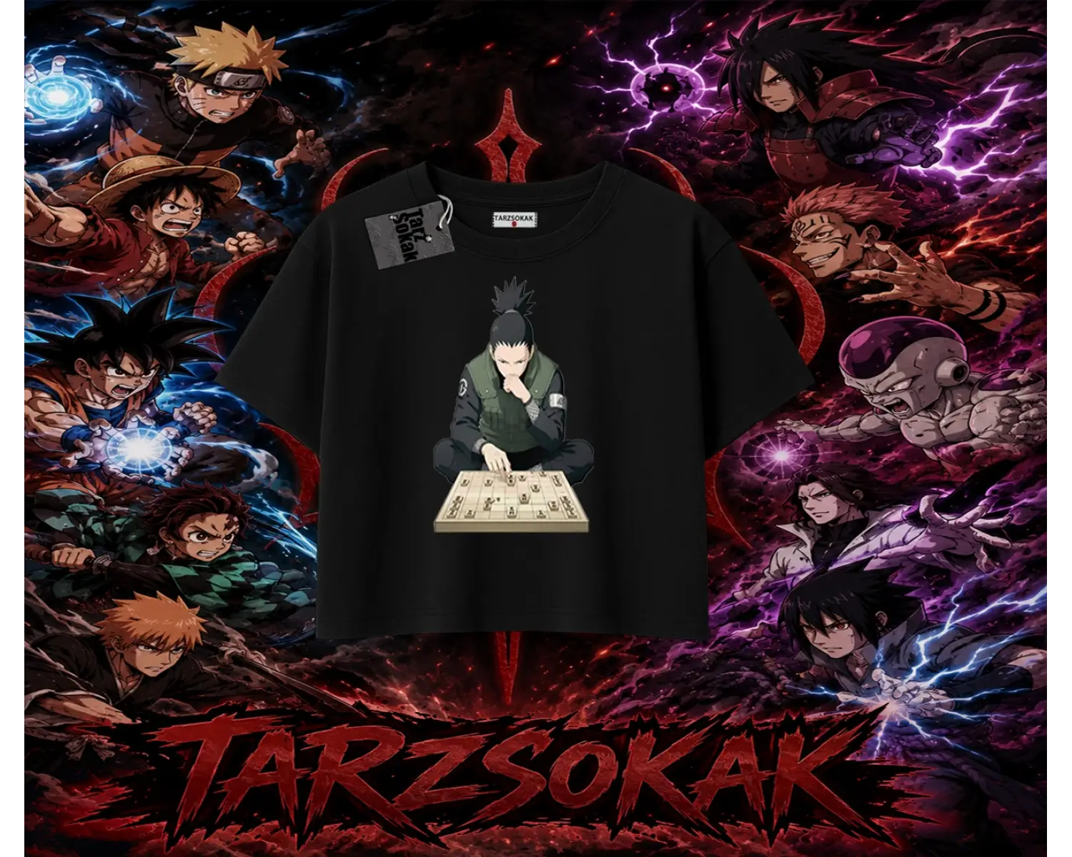 Shikamaru Nara Naruto Anime Karakter Kadın Crop Tişört Beyaz