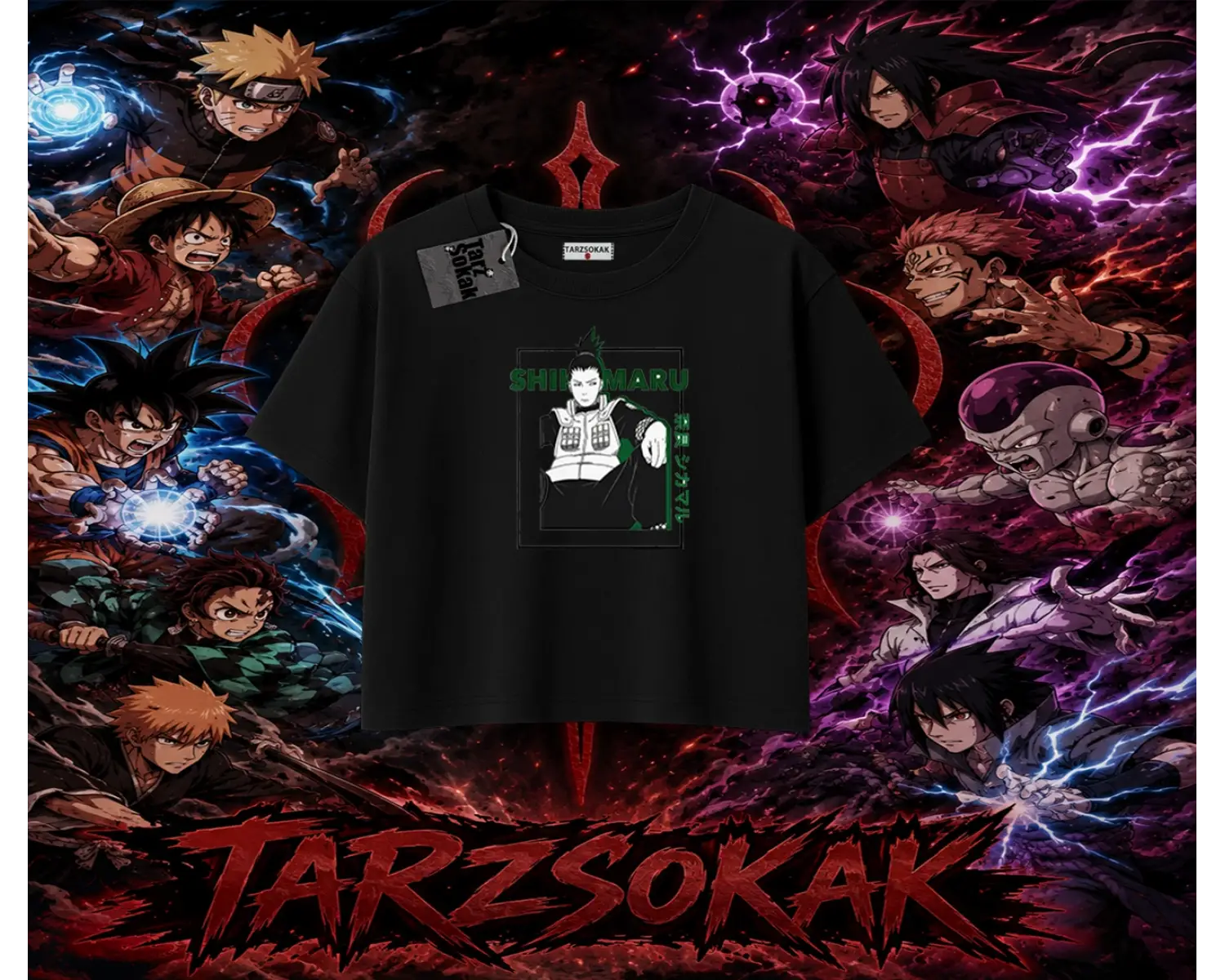 Shikamaru Nara Naruto Anime Karakter Kadın Crop Tişört Beyaz