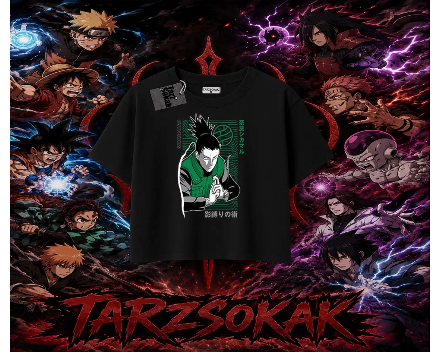 Shikamaru Nara Naruto Anime Karakter Kadın Crop Tişört Beyaz