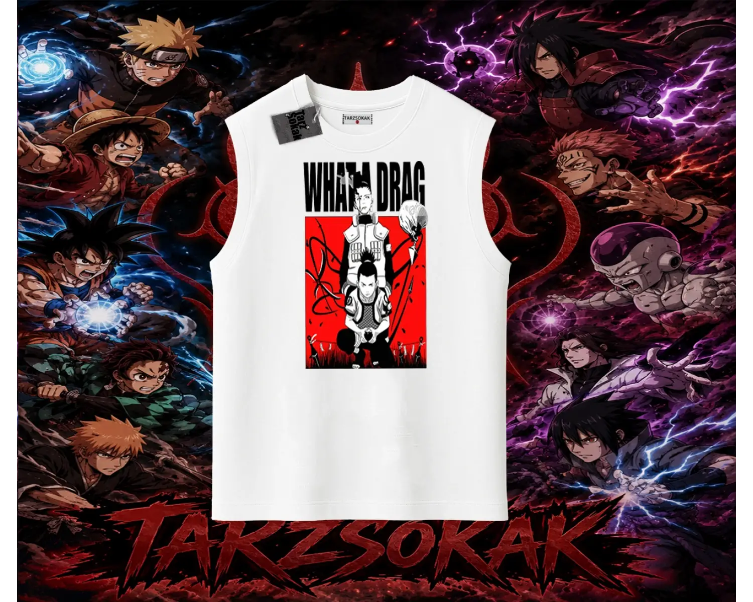Shikamaru Nara Naruto Anime Karakter Oversize Unisex Kolsuz Tişört Beyaz