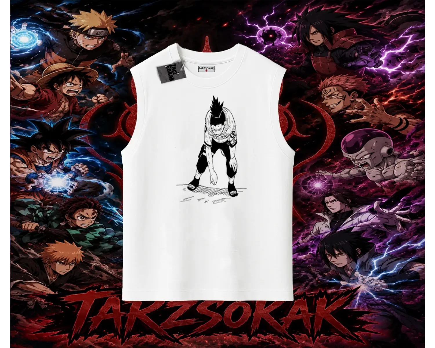 Shikamaru Nara Naruto Anime Karakter Oversize Unisex Kolsuz Tişört Beyaz