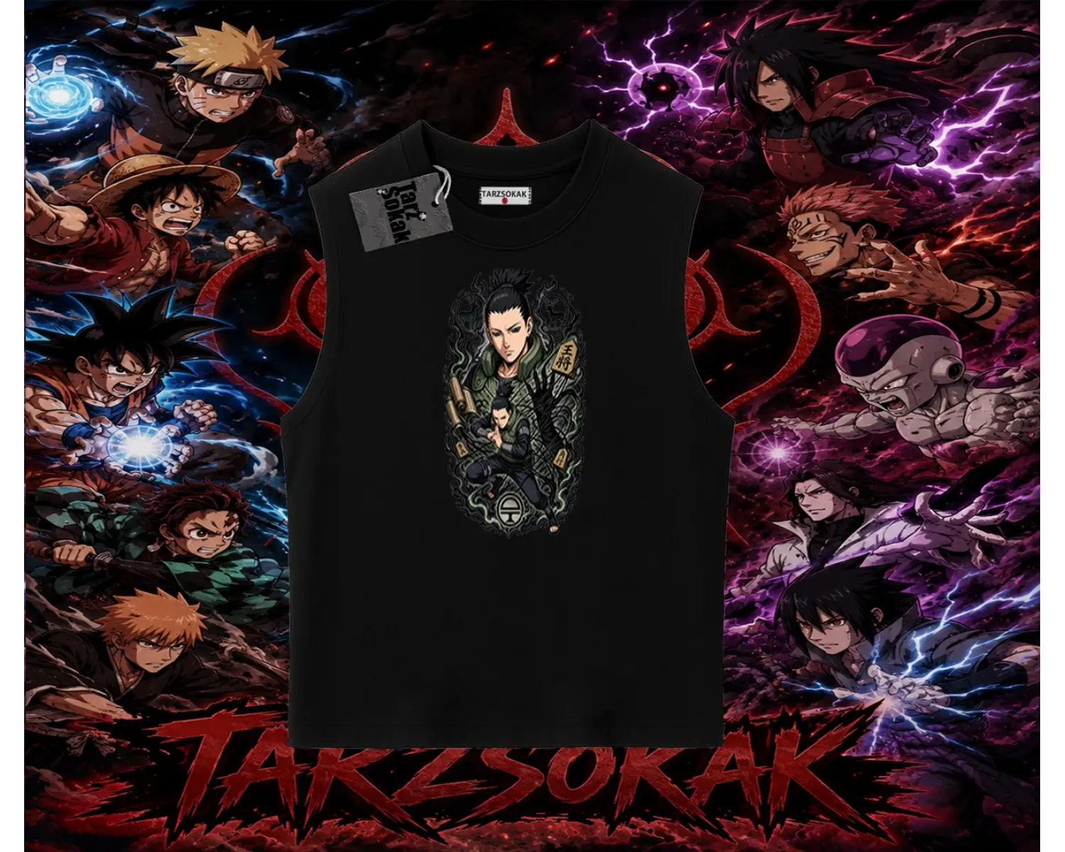 Shikamaru Nara Naruto Anime Karakter Oversize Unisex Kolsuz Tişört Beyaz