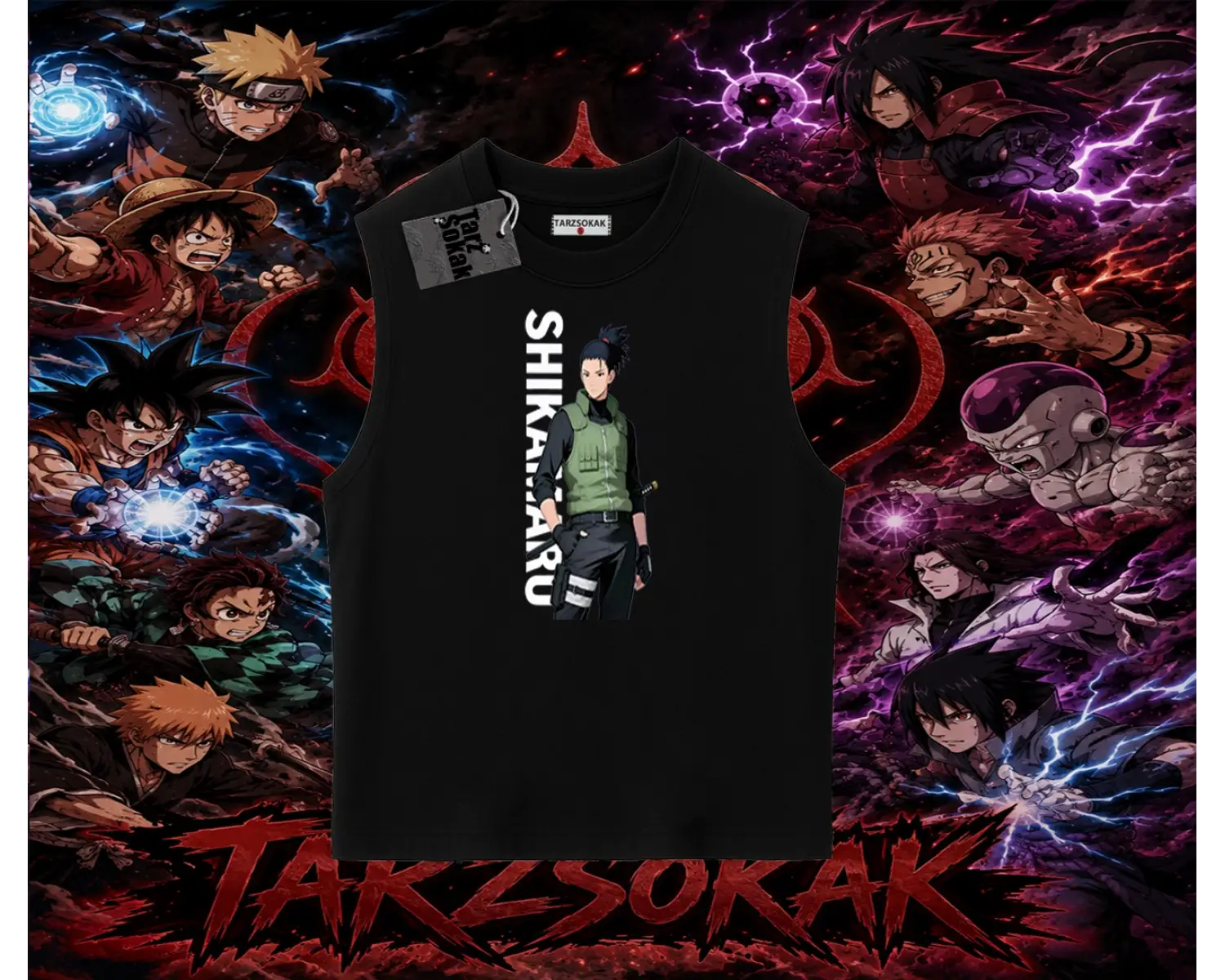 Shikamaru Nara Naruto Anime Karakter Oversize Unisex Kolsuz Tişört Beyaz