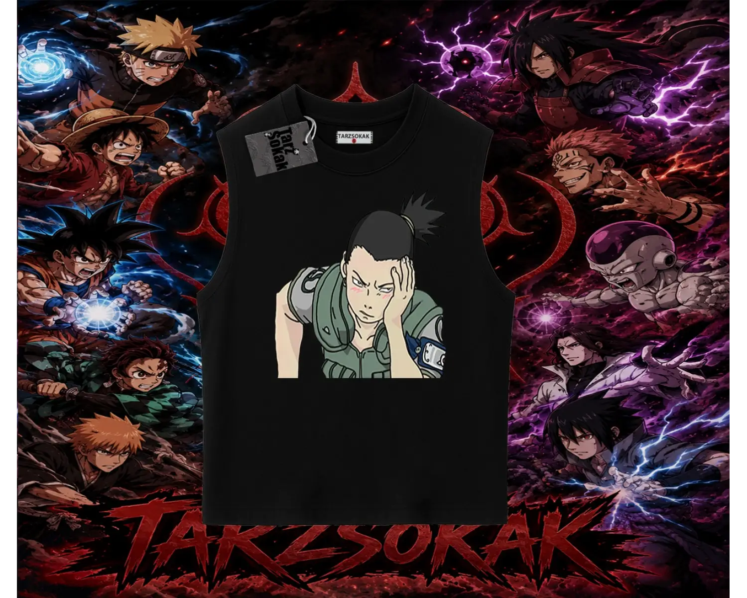 Shikamaru Nara Naruto Anime Karakter Oversize Unisex Kolsuz Tişört Beyaz
