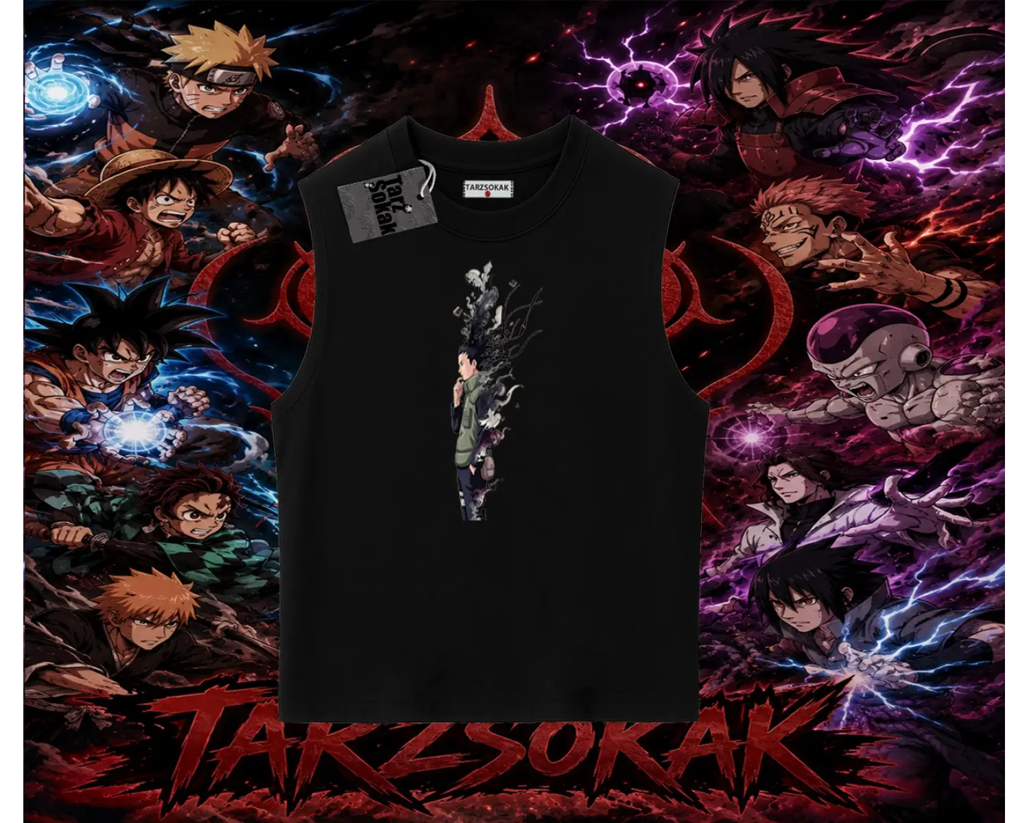 Shikamaru Nara Naruto Anime Karakter Oversize Unisex Kolsuz Tişört Beyaz