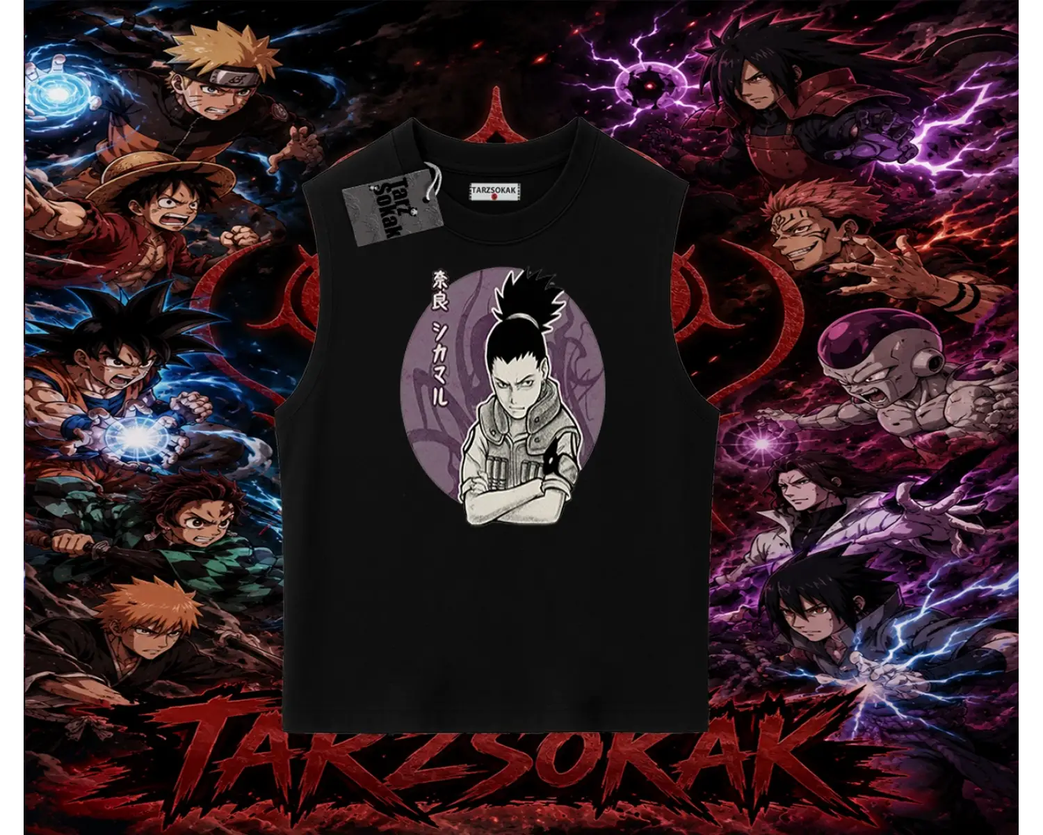 Shikamaru Nara Naruto Anime Karakter Oversize Unisex Kolsuz Tişört Beyaz